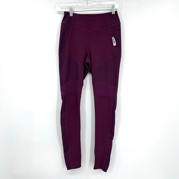 Gymshark True Texture Dark Ruby Mid Rise Leggings Full Length Women’s Size Small - Picture 3 of 12